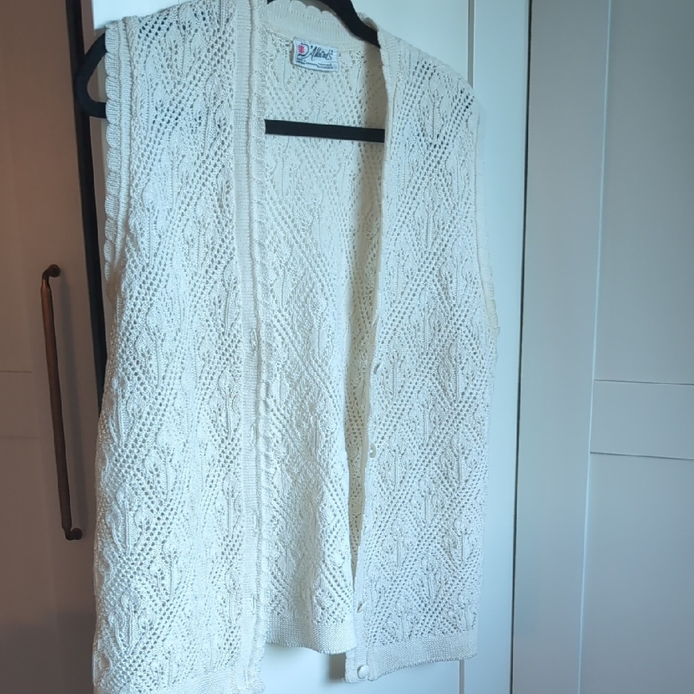 Blair Cream Cable Knit Cardigan Vest